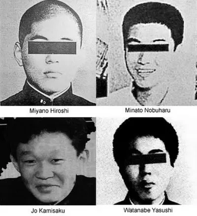 The faces of the perpetrators who caused Junko Furuta's death.