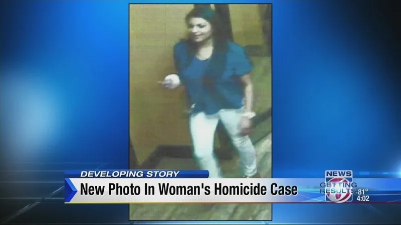 Image of Sasha Samsudean on security camera in apartment complex the night she was murdered