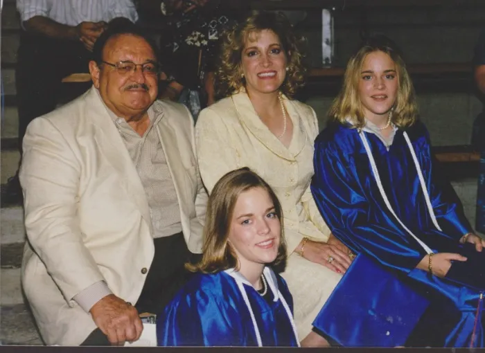 Celeste Beard with her millionaire husband and two of her stepdaughters