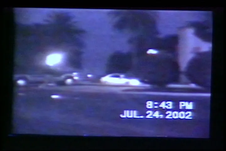 The image of Clara Harris's car rushing to where David was standing with his lover was recorded by the camera.